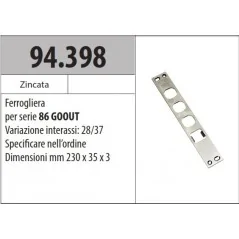 MOTTURA 94.398 FERROGLIERA PER SERRATURE SERIE 86 GOUT