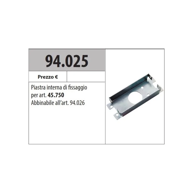 MOTTURA 94.026 PIASTRA ESTERNA PER FISSAGGIO SERRATURE SERIE 45