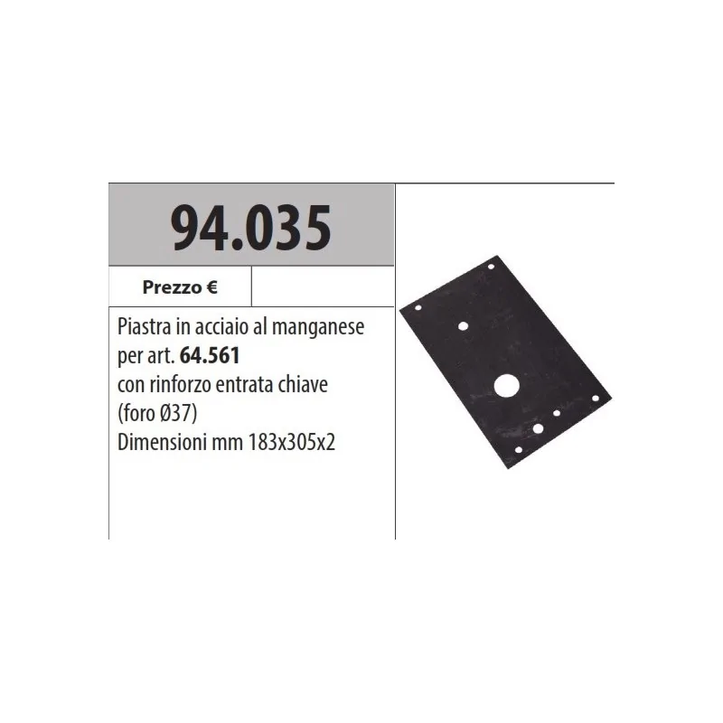 MOTTURA 94.035 PIASTRA AL MANGANESE PER SERRATURA MOTTURA 64.561