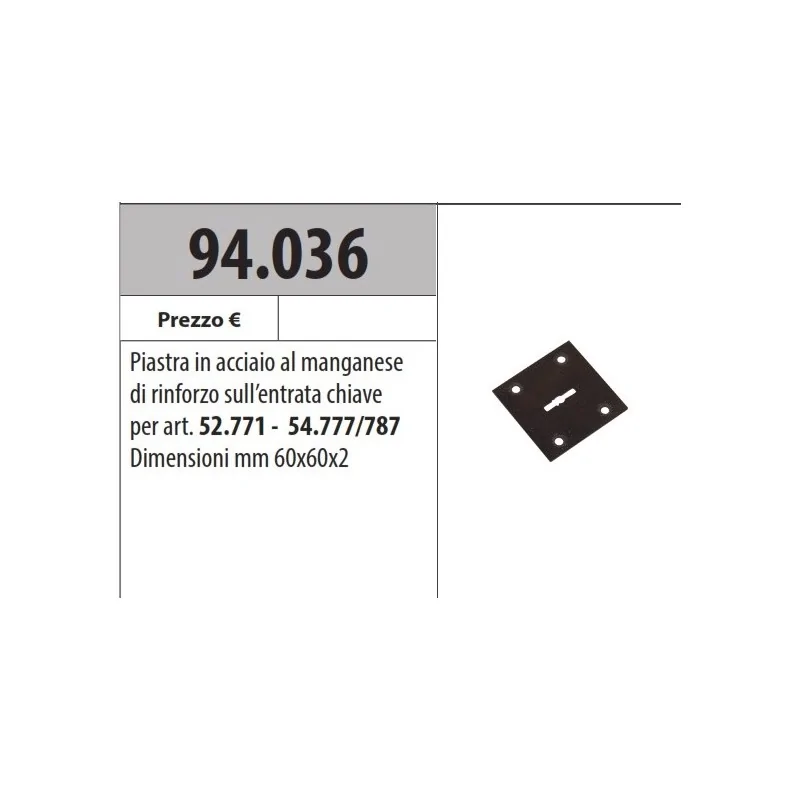 copy of MOTTURA 94.052 PIASTRA AL MANGANESE PER SERRATURE MULTIFUNZIONE MOTTURA 85.574