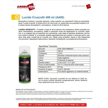 DASHBOARD POLISH SPRAY AMBRO-SOL 400 ML