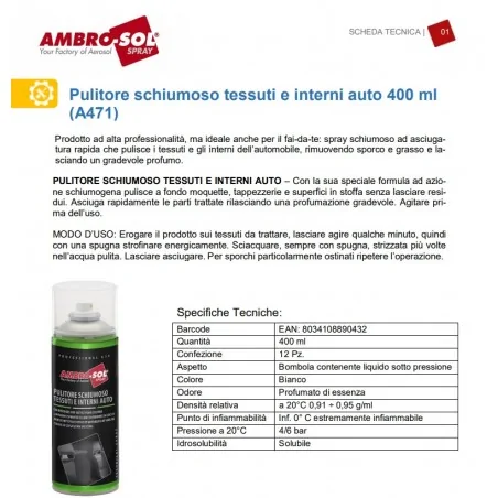 FABRIC CLEANER SPRAY AMBRO-SOL 400 ML