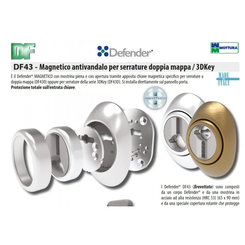 DEFENDER MAGNETICO DF430 PER SERRATURE A DOPPIA MAPPA DEFENDER MAGNETICO DF430 PER SERRATURE A DOPPIA MAPPA