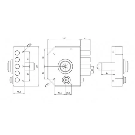 RIM SIDE LOCK WITH LATCH TECO T1210