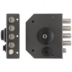 RIM SIDE LOCK WITH DOUBLE CYLINDER AND LATCH TECO T1280