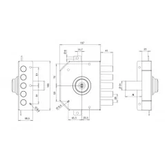 THREE-POINT RIM LOCK WITHOUT LATCH TECO T1400