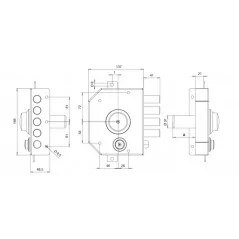 THREE-POINT RIM LOCK WITH INSIDE KNOB AND LATCH TECO T1460
