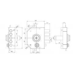 THREE-POINT RIM LOCK WITH DOUBLE CYLINDER AND LATCH TECO T1480