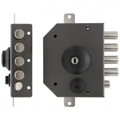 THREE-POINT RIM LOCK WITH DOUBLE CYLINDER AND LATCH TECO T1480