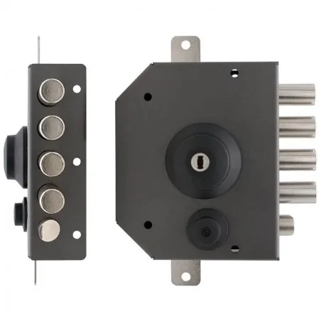 THREE-POINT RIM LOCK WITH DOUBLE CYLINDER AND LATCH TECO T1480