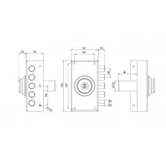 NARROW RIM SIDE LOCK WITHOUT LATCH TECO T1700