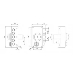 NARROW RIM SIDE LOCK WITH INSIDE KNOB AND LATCH TECO T1760