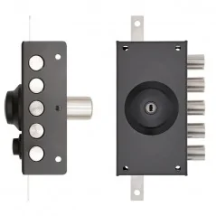 NARROW THREE-POINT RIM LOCK WITH DOUBLE CYLINDER WITHOUT LATCH TECO T1970