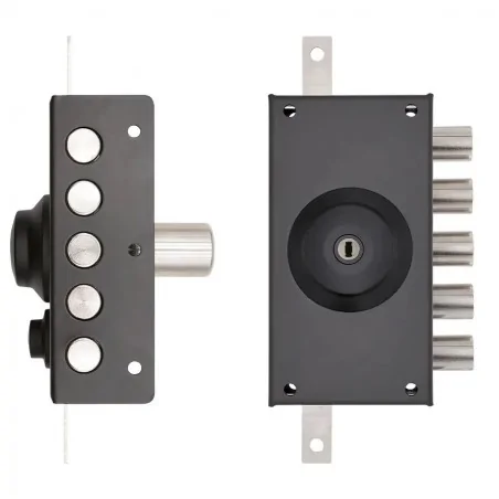 NARROW THREE-POINT RIM LOCK WITH DOUBLE CYLINDER WITHOUT LATCH TECO T1970