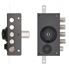 NARROW THREE-POINT RIM LOCK WITH DOUBLE CYLINDER AND LATCH TECO T1980