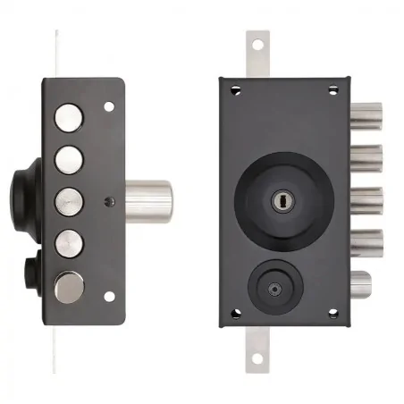 NARROW THREE-POINT RIM LOCK WITH DOUBLE CYLINDER AND LATCH TECO T1980