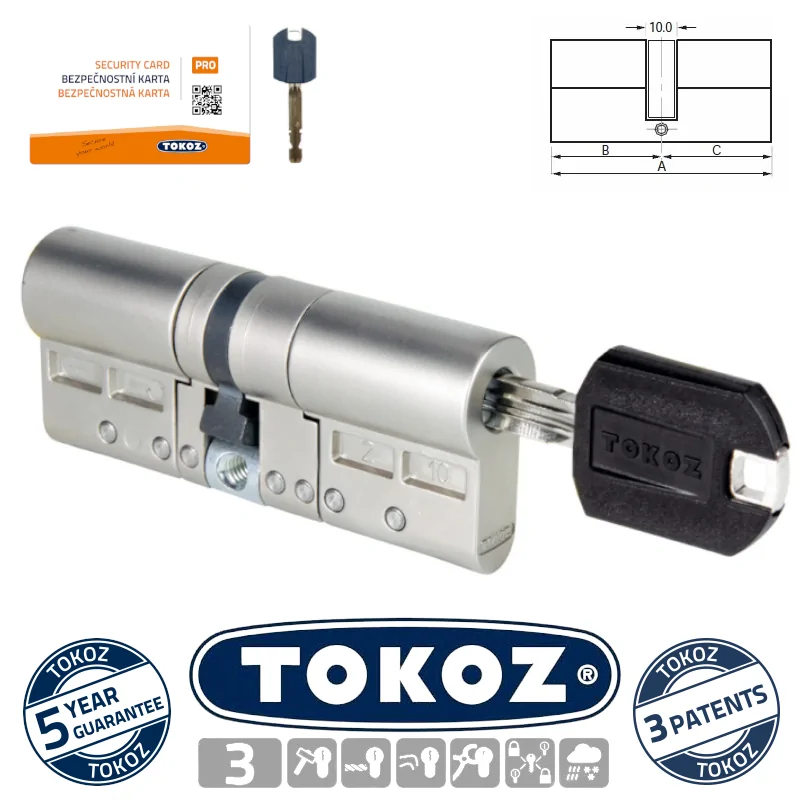 CILINDRO EUROPEO A DISCHI TOKOZ PRO 300 CHIAVE/CHIAVE