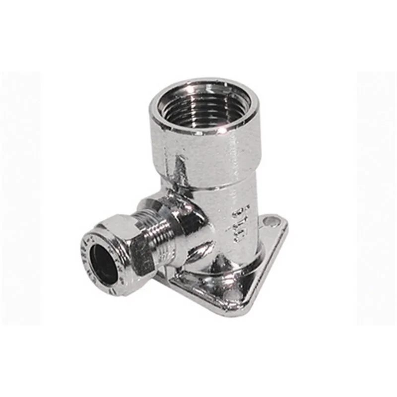 GOMITO PER CANNUCCIA CON FLANGIA CROMATO TIEMME