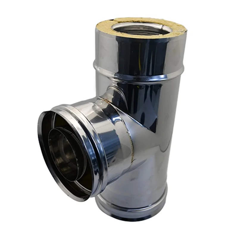 T DOPPIA PARETE FFM PER CANNE FUMARIE IN ACCIAIO INOX 316L