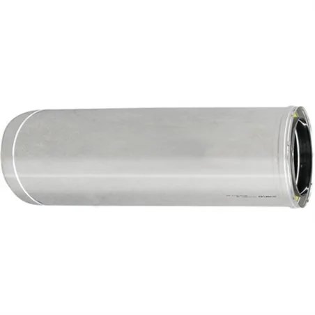 CANNA FUMARIA DOPPIA PARETE ACCIAIO INOX 316L MT 1