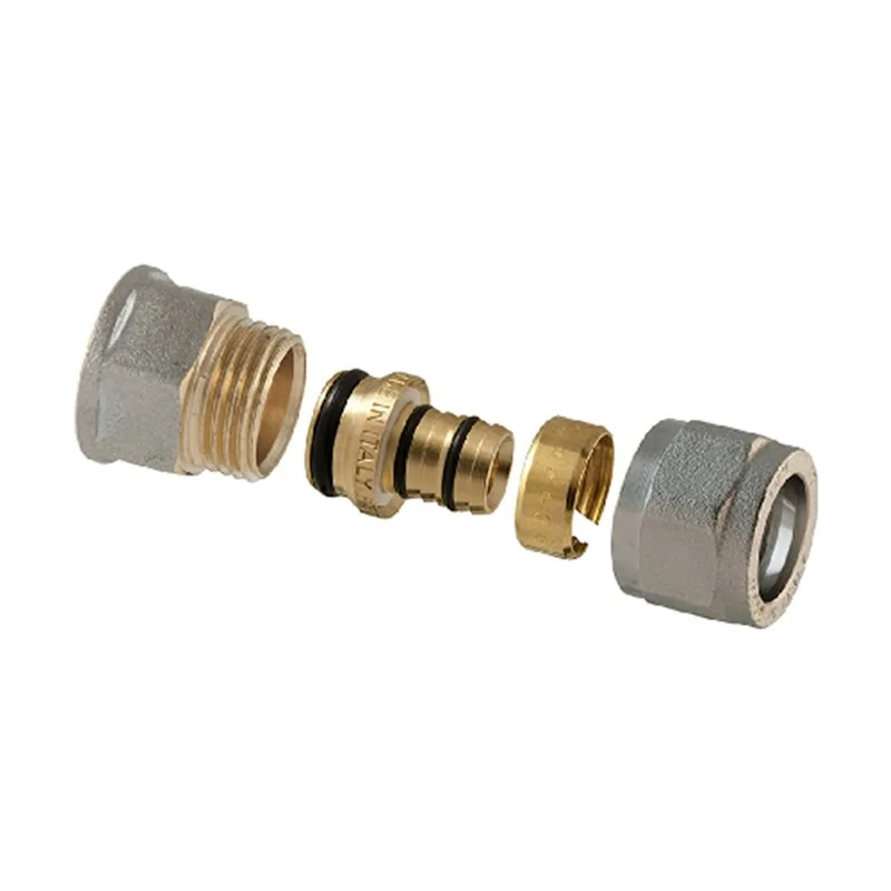 RACCORDO A STRINGERE A TRE PEZZI PER MULTISTRATO FILETTATO FEMMINA TDM