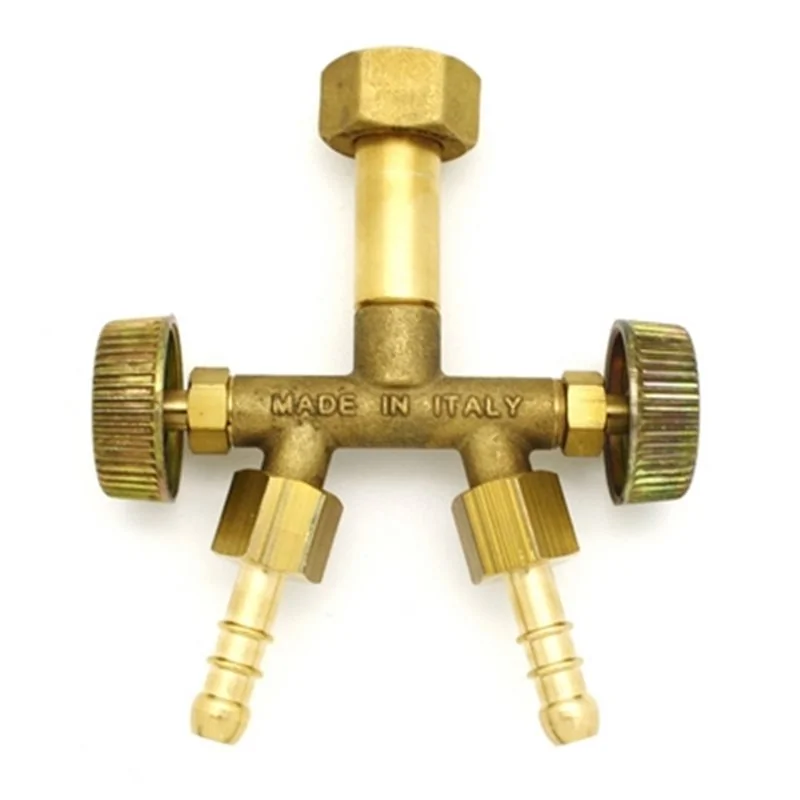 RACCORDO A DUE VIE PER BOMBOLA CON RUBINETTI