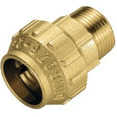 RACCORDO OTTONE PER TUBO POLIETILENE FILETTATO MASCHIO TIEMME