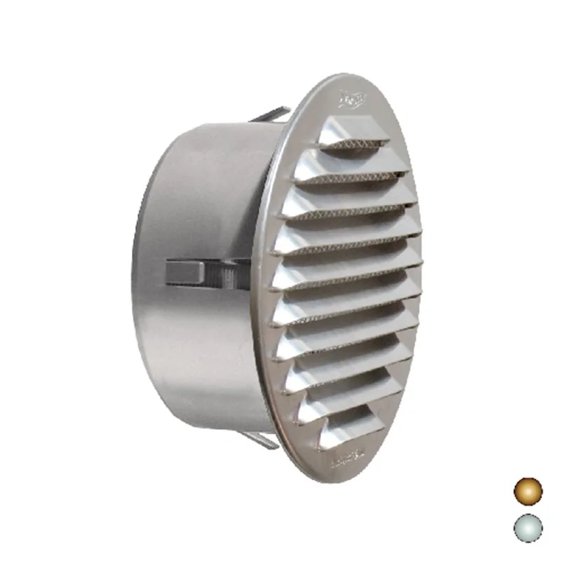 GRIGLIA TONDA IN METALLO DA INCASSO CON IMBOCCO IN PLASTICA