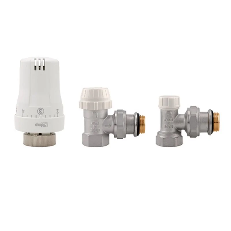 KIT VALVOLE TERMOSTATICHE AD ANGOLO FEMMINA ITAP