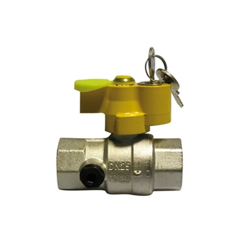 ARRESTO A SFERA GAS FF CON SERRATURA E PRESA PRESSIONE