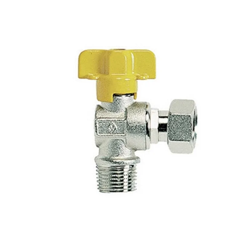 RUBINETTO A SFERA GAS A SQUADRA MASCHIO CON BOCCHETTONE