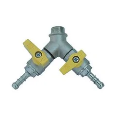 RUBINETTO GAS DOPPIO CON PORTAGOMMA