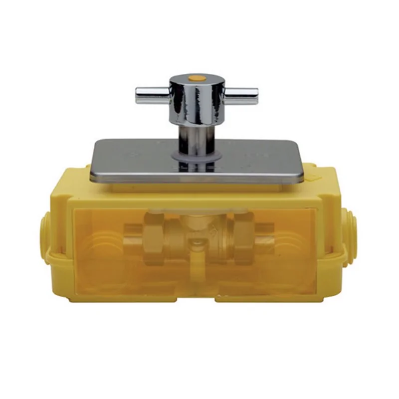 ARRESTO A INCASSO GAS CON SCATOLA ISPEZIONABILE E MANIGLIA