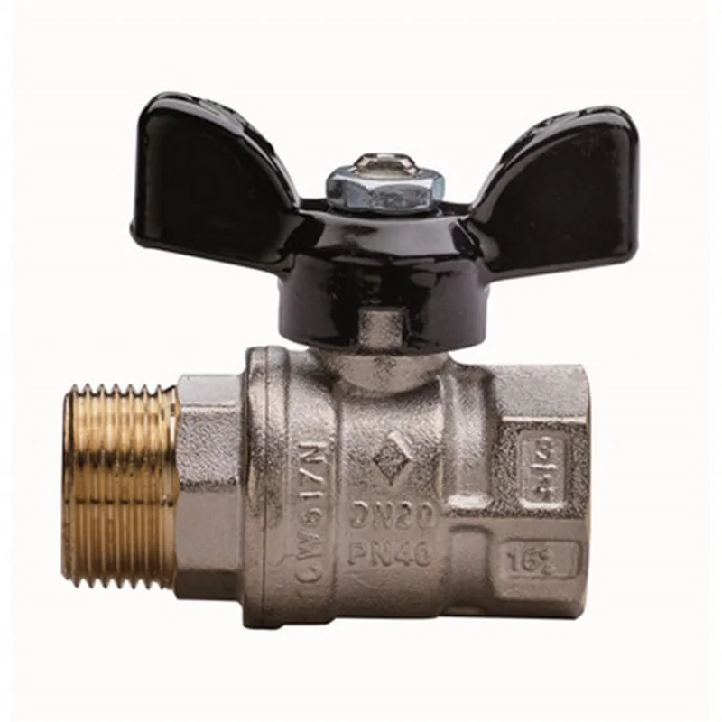 ARRESTO A SFERA A PASSAGGIO TOTALE A FARFALLA FILETTATURA MF RB