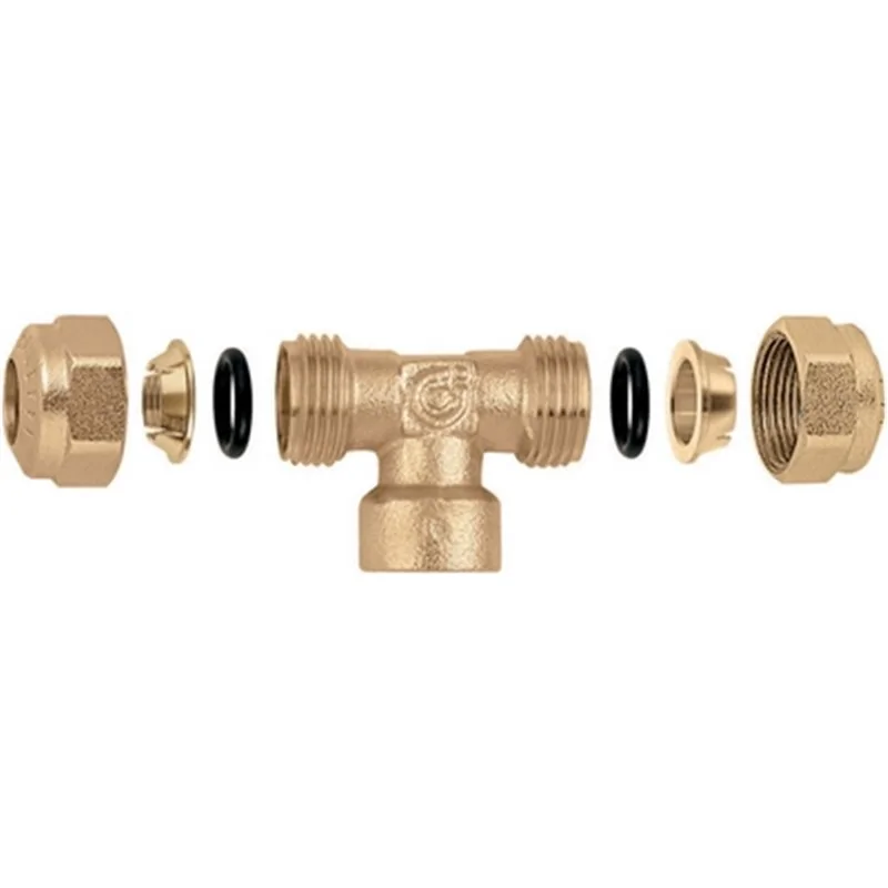 RACCORDO O-RING A TEE FEMMINA PER TUBO RAME CALEFFI