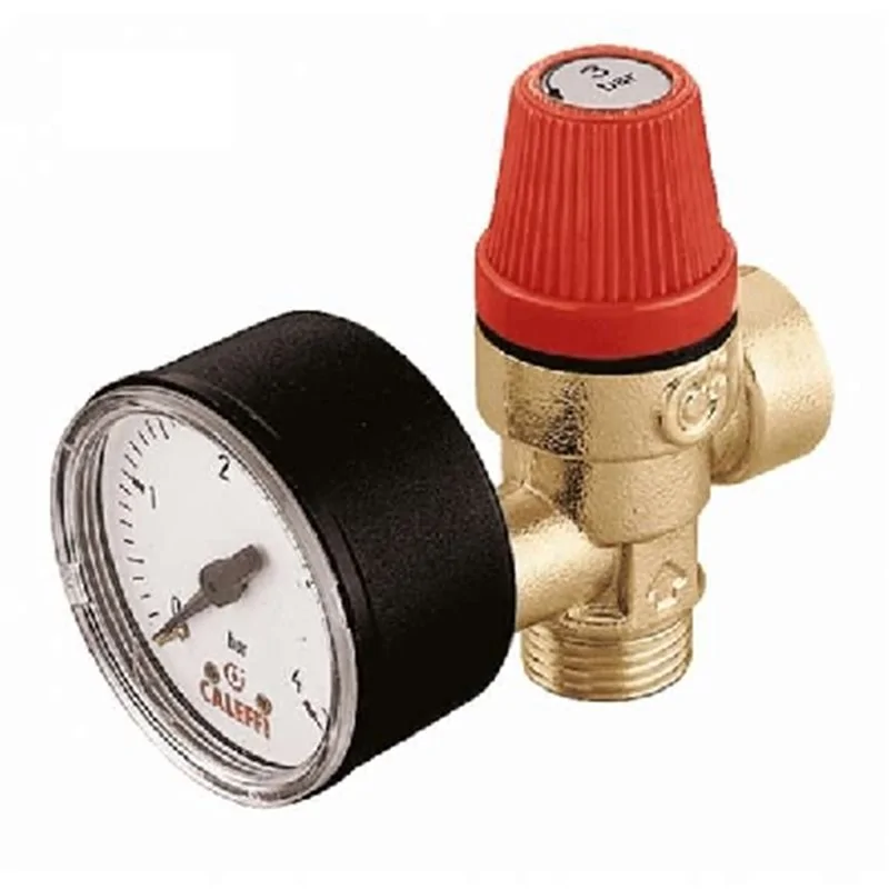 VALVOLA DI SICUREZZA ORDINARIA MF CON MANOMETRO 1/2" CALEFFI
