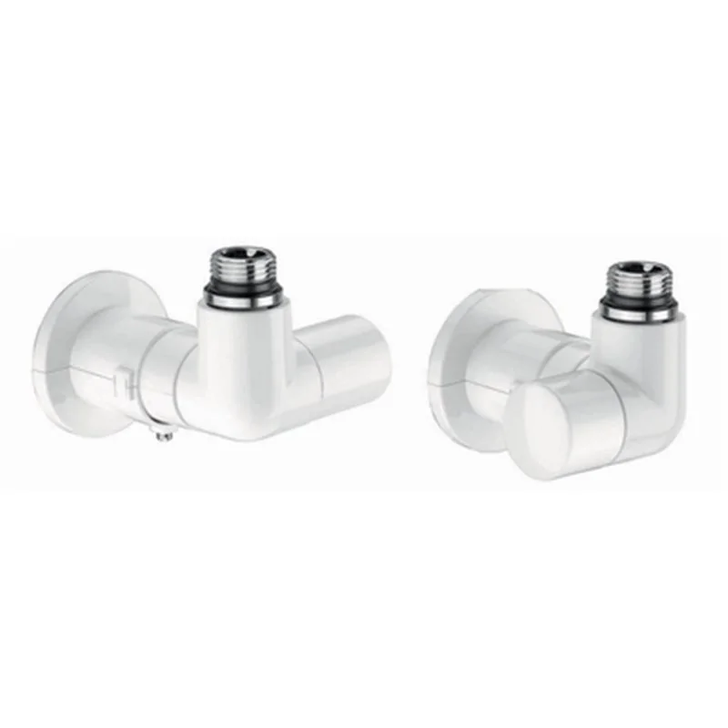 VALVOLA TERMOSTATIZZABILE E DETENTORE A SQUADRA BIANCO VERSIONE SX CALEFFI