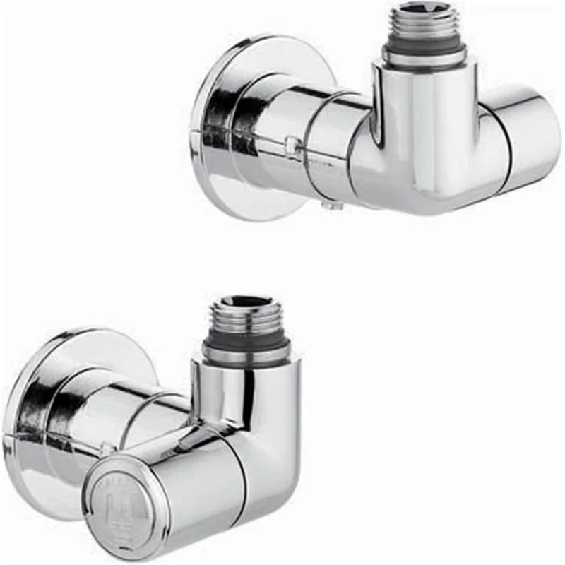 VALVOLA TERMOSTATIZZABILE E DETENTORE A SQUADRA CROMO VERSIONE DX CALEFFI