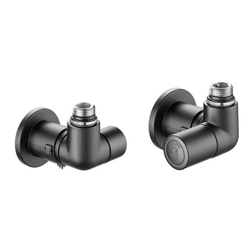 VALVOLA TERMOSTATIZZABILE E DETENTORE A SQUADRA NERO VERSIONE DX CALEFFI