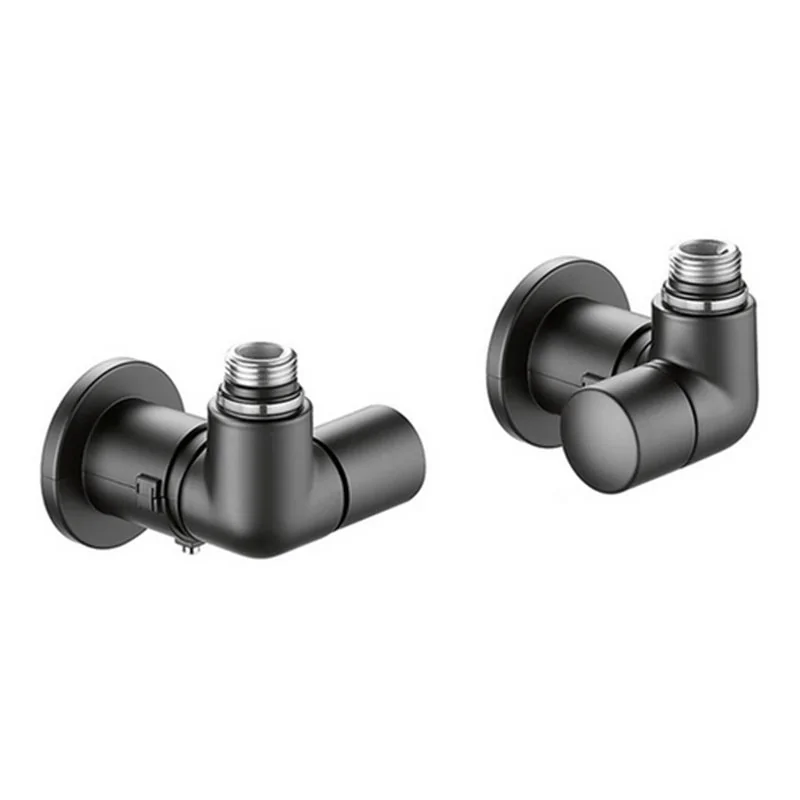 VALVOLA TERMOSTATIZZABILE E DETENTORE A SQUADRA NERO VERSIONE SX CALEFFI