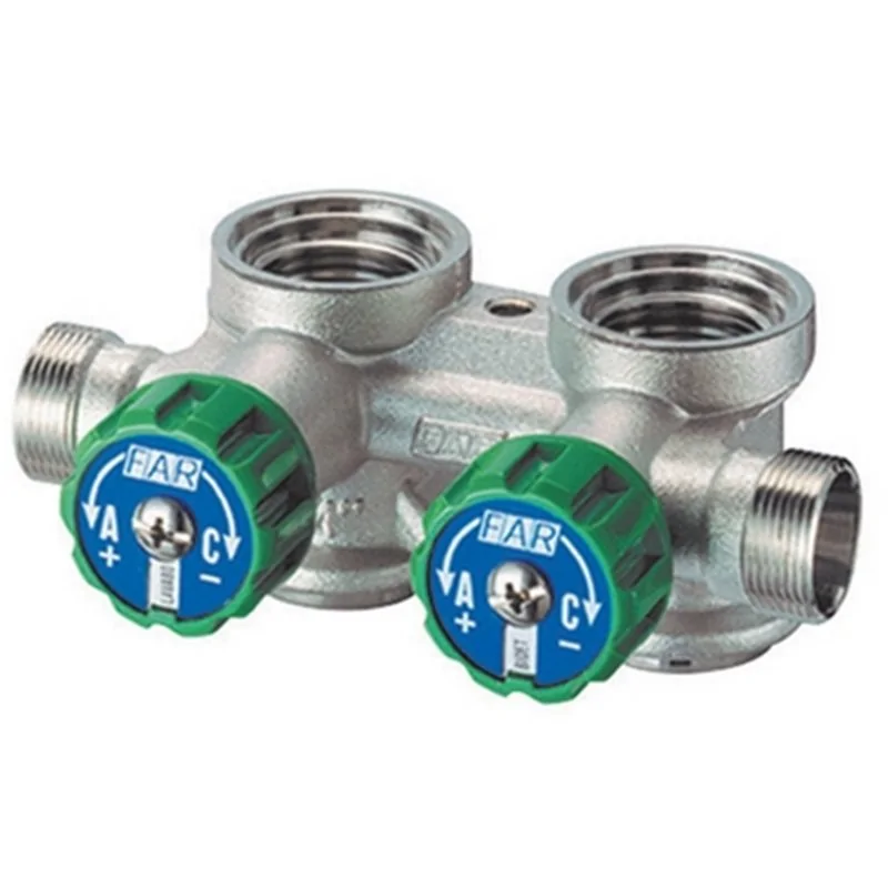 COLLETTORE COMPLANARE COMPONIBILE CON VALVOLE CROMATE DESTRO FAR