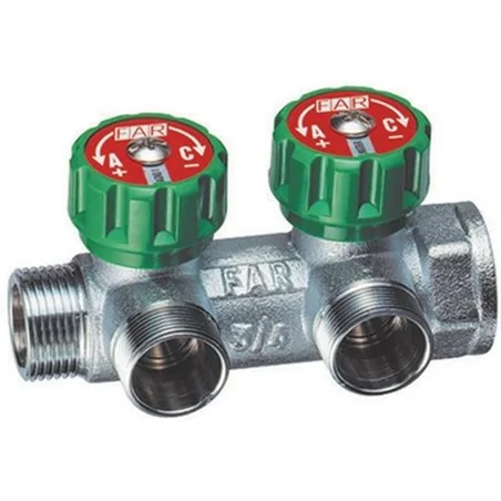 COLLETTORE LINEARE CON RUBINETTI 2 DERIVAZIONI FAR