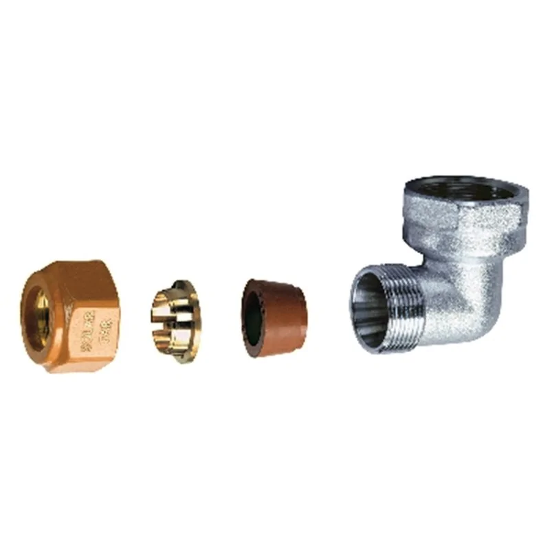 GOMITO FEMMINA COMPLETO DI KIT DI TENUTA PER IMPIANTI SOLARI FAR