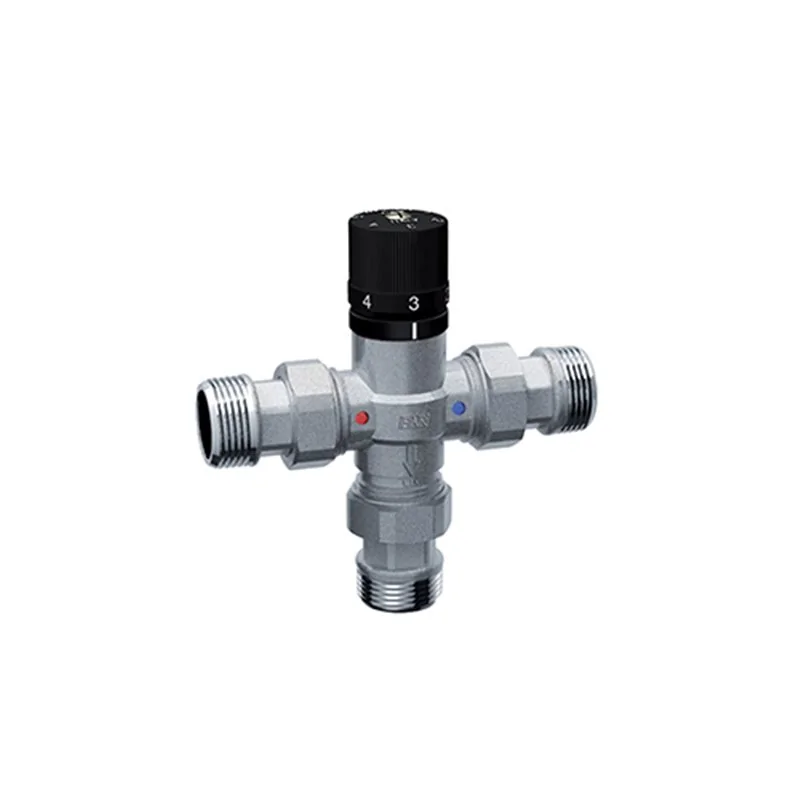 MISCELATORE TERMOSTATICO CROMATO CON ATTACCHI MASCHIO E BOCCHETTONI FAR