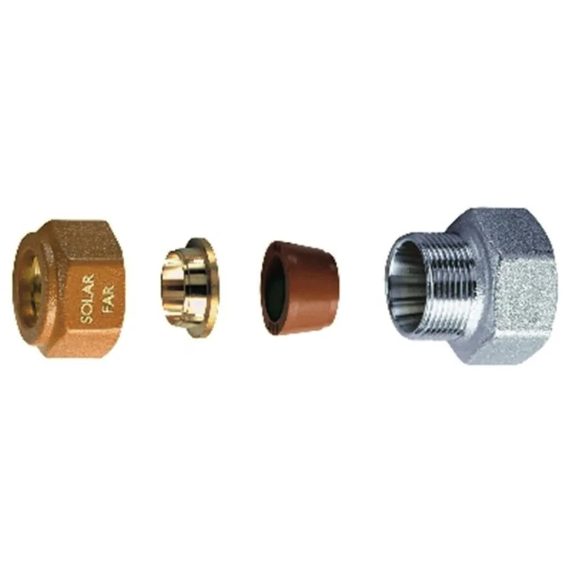 NIPPLE FEMMINA COMPLETO DI KIT DI TENUTA PER IMPIANTI SOLARI FAR