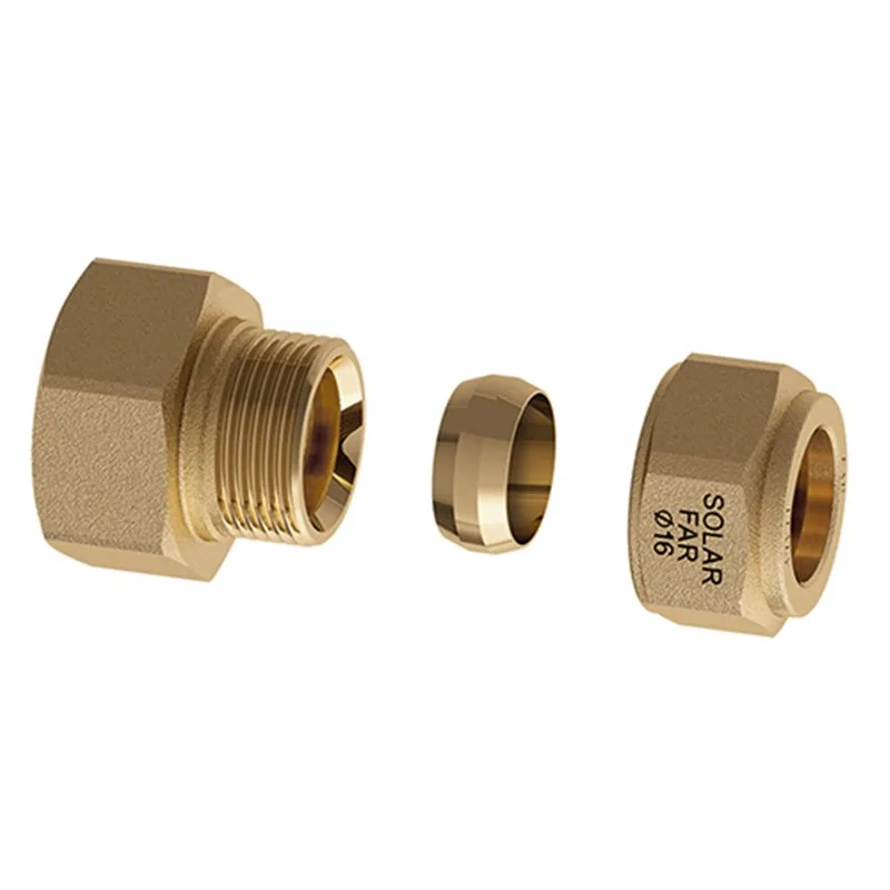 NIPPLE FEMMINA CON TENUTA METALLICA PER IMPIANTI SOLARI FAR