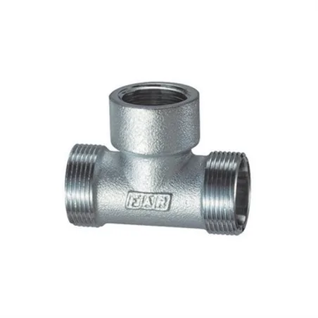 RACCORDO A T FEMMINA 2 MONOCONI CROMATO PER RAME FAR