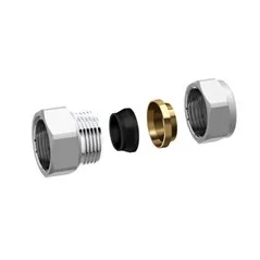 RACCORDO ADATTATORE CROMATO PER TUBO RAME FAR