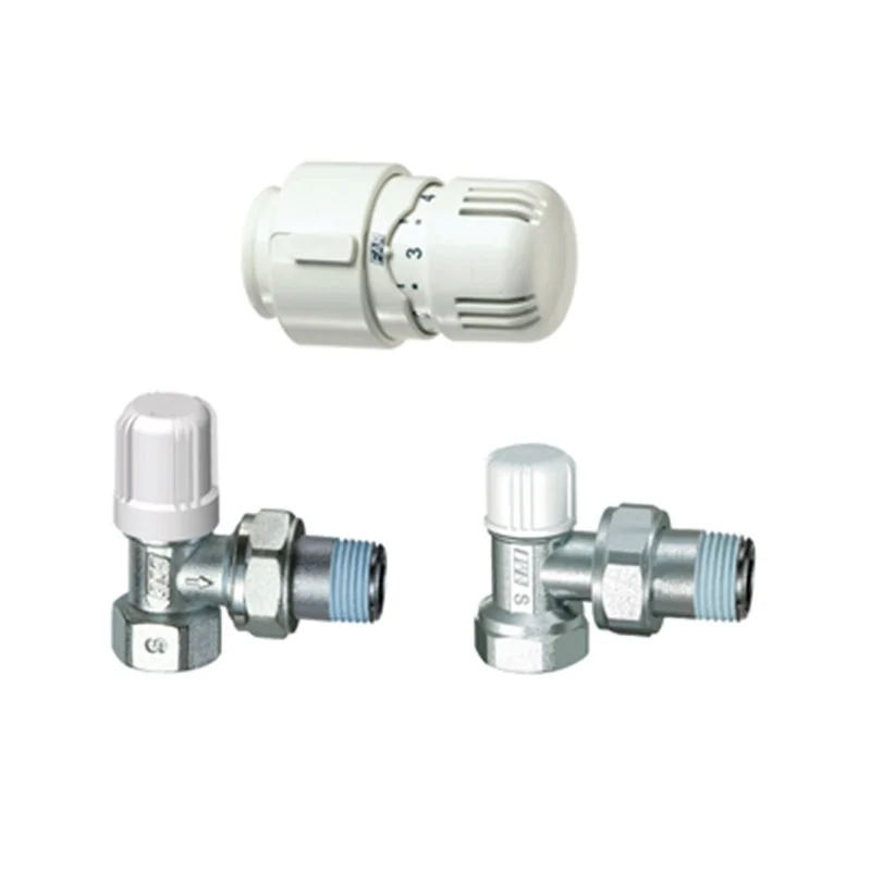 VALVOLA + DETENTORE A SQUADRA + TESTA TERMOSTATICA ATTACCO FERRO FAR