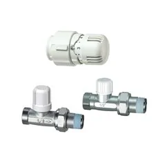 VALVOLA + DETENTORE DIRITTO + TESTA TERMOSTATICA ATTACCO RAME FAR